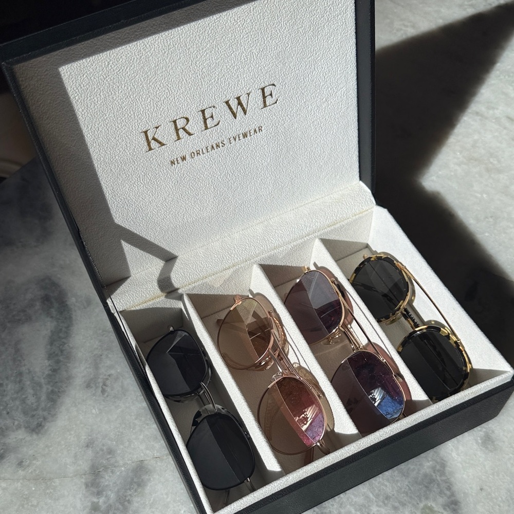 KREWE Sunglasses Collection -  1 Black, 2 Gold, 1 Rose Gold